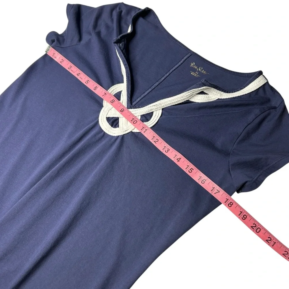 Lilly Pulitzer Brewster Prima Cotton T-Shirt Dress Navy White Women's M